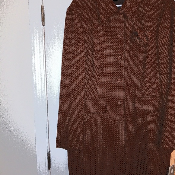 New Women's Nine West Brown Plaid Coat (1X)